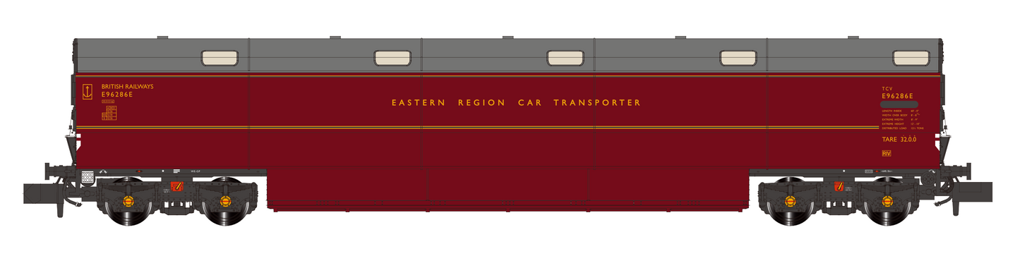 Newton Chambers Car Transporter Eastern Region BR Lined Maroon E96286/293/297E - Pack 2