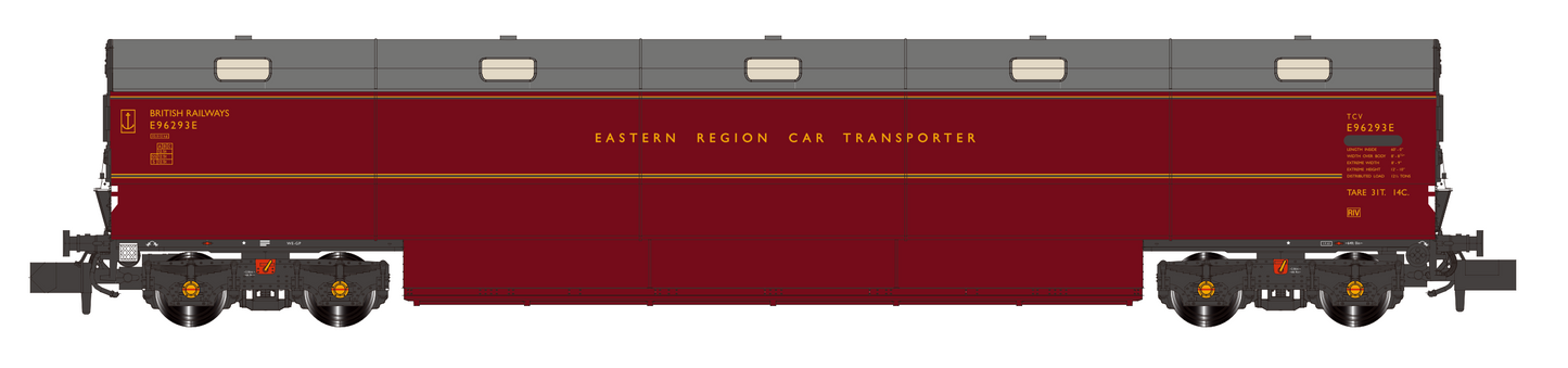 Newton Chambers Car Transporter Eastern Region BR Lined Maroon E96286/293/297E - Pack 2