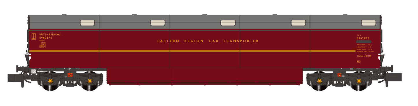 Newton Chambers Car Transporter Eastern Region BR Lined Maroon E96287/291/294E - Pack 3