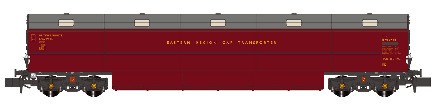 Newton Chambers Car Transporter Eastern Region BR Lined Maroon E96287/291/294E - Pack 3