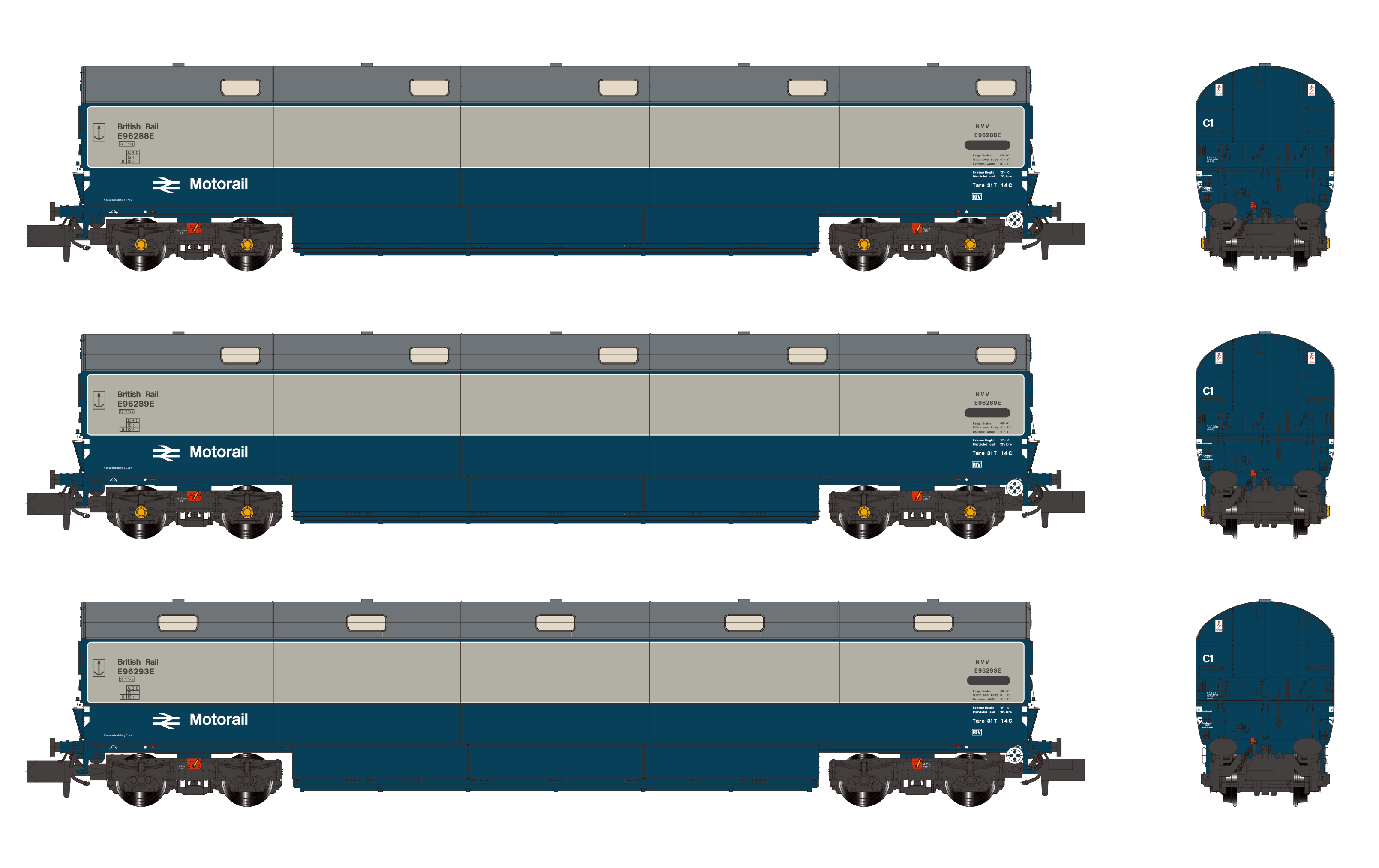 Sonic Models Newton Chambers Car Transporter BR Motorail BR Blue/Grey ...