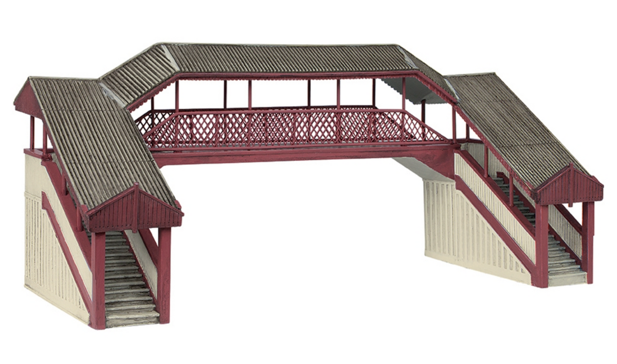Pre-Owned Covered Metal Footbridge Red and Cream