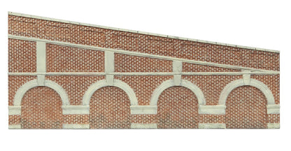 Skaledale Mid Stepped Arched Retaining Walls x2 (Red Brick)