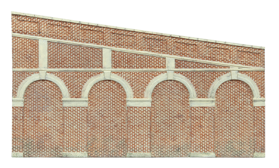 Skaledale High Stepped Arched Retaining Walls x2 (Red Brick)