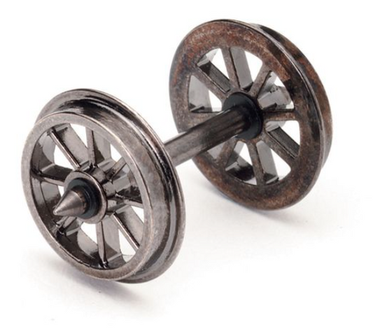 Pack of 10 X spoked wheels on axles