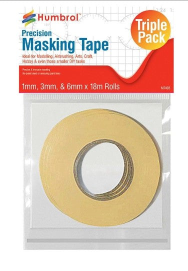 Masking Tape Set 1mm, 3mm & 6mm x18m rolls