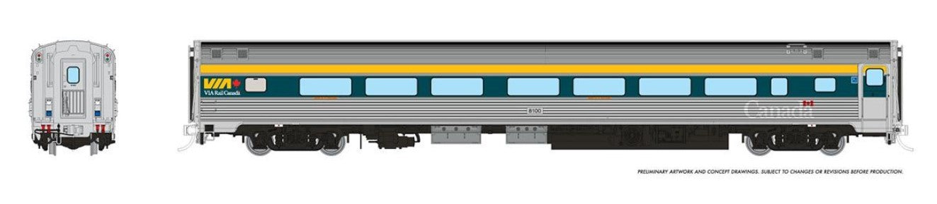 HO Budd Coach w/HEP: VIA Rail - Current Scheme (Teal): #8110