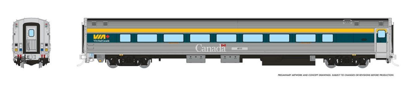 HO VIA HEP2 Coach: VIA Rail - Current Scheme (Teal): #4111