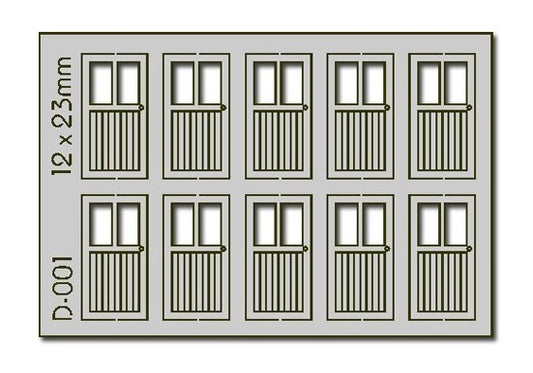 PD-001 10 pcs 12X23mm 2 Lite Doors HO/OO