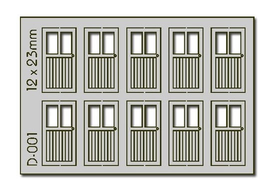 10 pcs 12X23mm 2 Lite Doors HO/OO