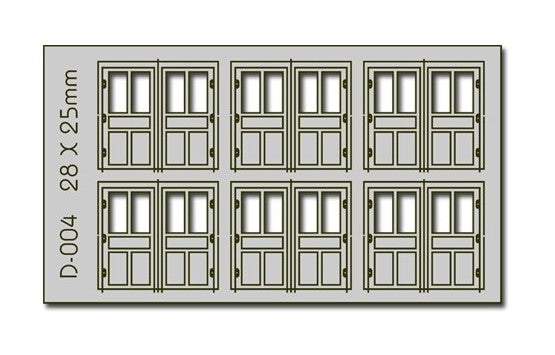 6 Pcs 28X25mm Double Unit Doors HO/OO