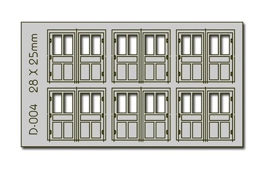 6 Pcs 28X25mm Double Unit Doors HO/OO