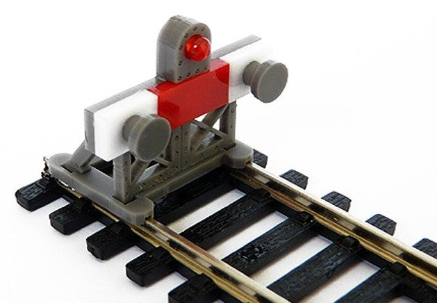 2 X HO 1:87 Scale Laser-Cut Buffer Stop Kit w/Light