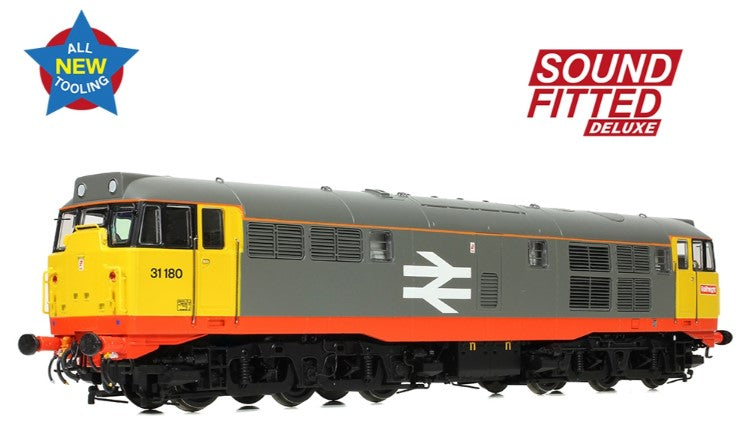 Class 31/1 Refurbished 31180 BR Railfreight (Red Stripe) Diesel Locomotive - DCC Sound Deluxe