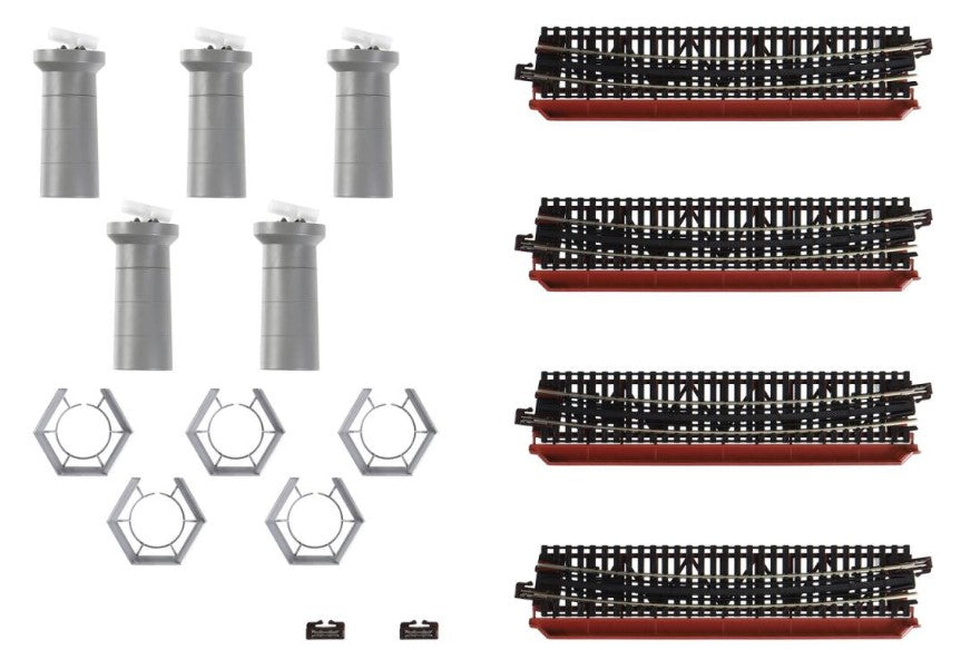 Kato 20-824 Unitrack (R481-60) Single Deck Curved Girder Bridge Red ...