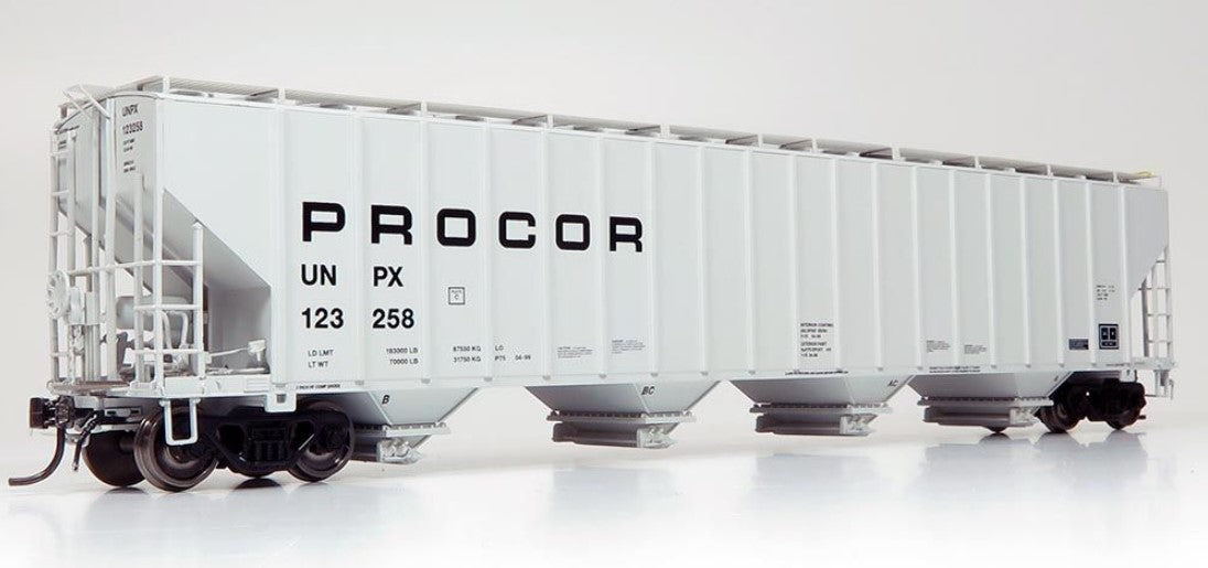 HO Procor 5820 Covered Hopper: UNPX - Procor Mid Black Solid: Single Car