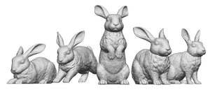 O Gauge Pets, Wildlife & Livestock - Rabbits - Pack of 5