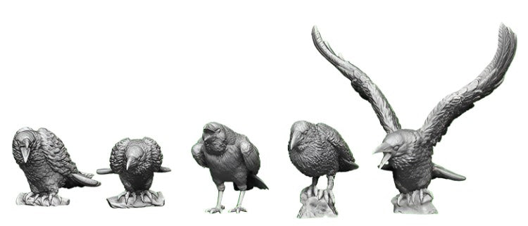 O Gauge Pets, Wildlife & Livestock - Crows - Pack of 10