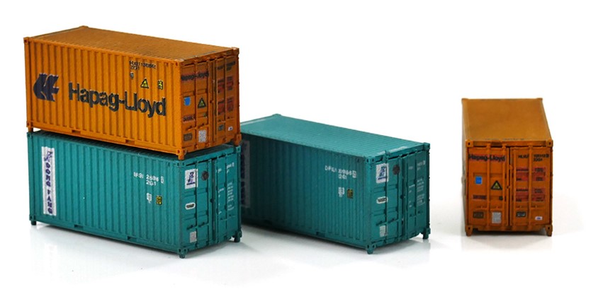 20ft Container Set (2) Hapag-Lloyd/Dong Fang - Weathered