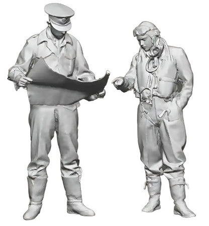 1:32 Scale RAF Through the Ages - World War Two - RAF 2TAF Officer & Pilot Reading Map