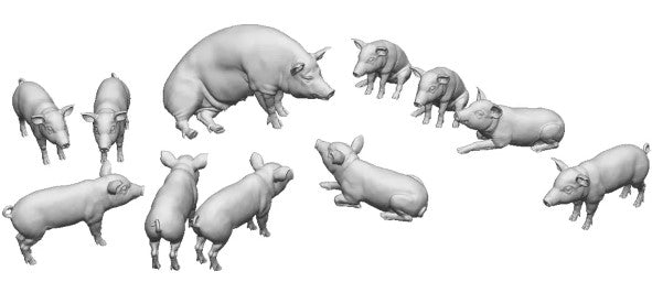 OO Gauge Pets, Wildlife & Livestock - Piglets and Sow