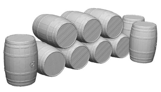 N Gauge Work and Industry Platform Accessories - Barrels - Pack of 10