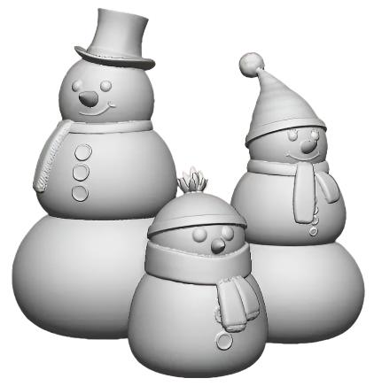 N Gauge Christmas Snowmen