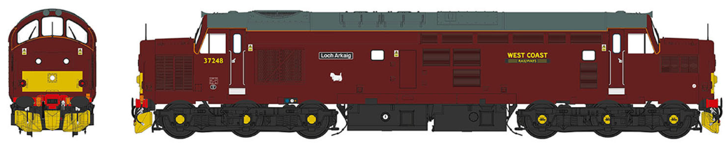 Class 37/0 West Coast Railways Red No.37248 Loch Arkaig (Centre Headcode) Diesel Locomotive