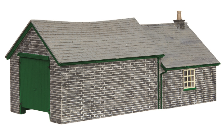 Narrow Gauge (OO9) Stone Shed and Store Green