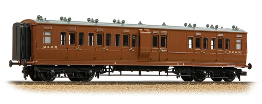 LNWR 50ft Arc Roof Brake Third Corridor M&GN Brown No.82001