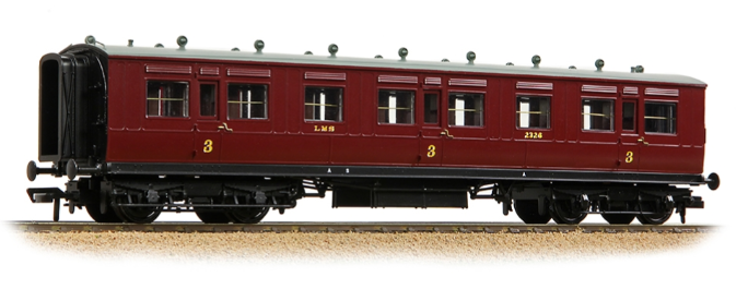 LNWR 50ft Arc Roof Third Corridor LMS Crimson Lake No.2326