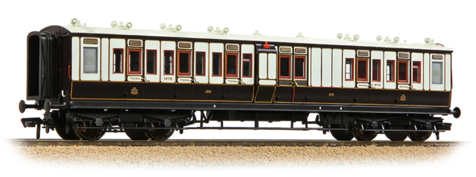 LNWR 50ft Arc Roof Brake Composite Corridor LNWR Dark Claret & White No.1675