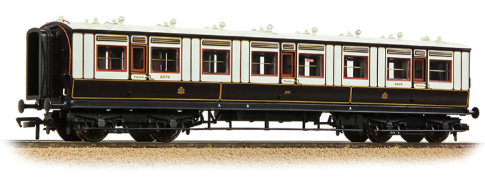 LNWR 50ft Arc Roof Third Corridor LNWR Dark Claret & White No.2374