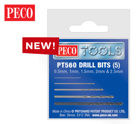 Box of 5 drill bits 0.5 to 2.5mm