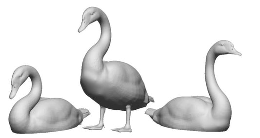 N Gauge Pets, Wildlife & Livestock - Swans - Pack of 3