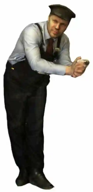 O Gauge - Railway & Lineside - 1948-1968 British Railways - Loco Crew Leaning Right