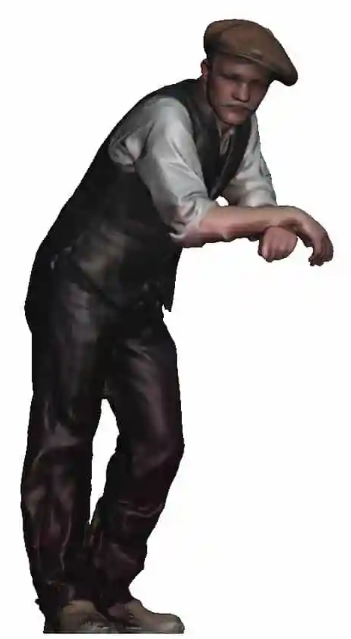 N Gauge - Railway & Lineside - 1870-1947 - Fireman Leaning looking left