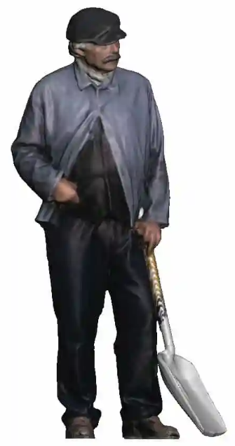 O Gauge - Railway & Lineside - 1870-1947 - Fireman with shovel