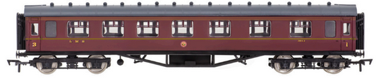 4P-010-351 57ft Stanier Corridor  Brake Composite 5548 LMS Lined Maroon