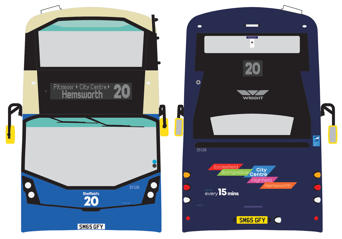 MBC3001 Wrightbus Streetdeck First Bus South Yorkshire 'Sheffield's 20' SM65 GFY