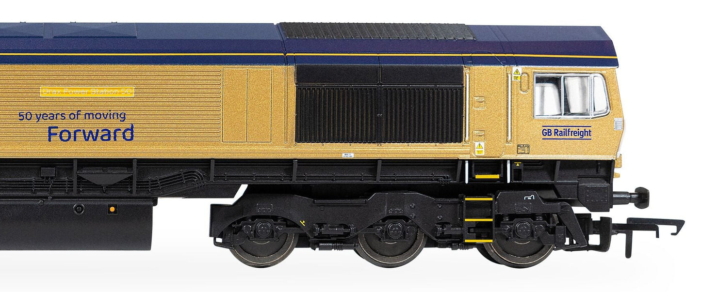 RailRoad GB Railfreight Class 66 Co-Co Drax 50th Anniversary Gold 66301 ‘Drax Power Station 50’ Diesel Locomotive