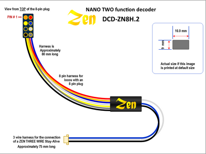 Zen Blue+ Decoder: Super THIN 8 Pin NANO Wired 2 Function (5-pack)