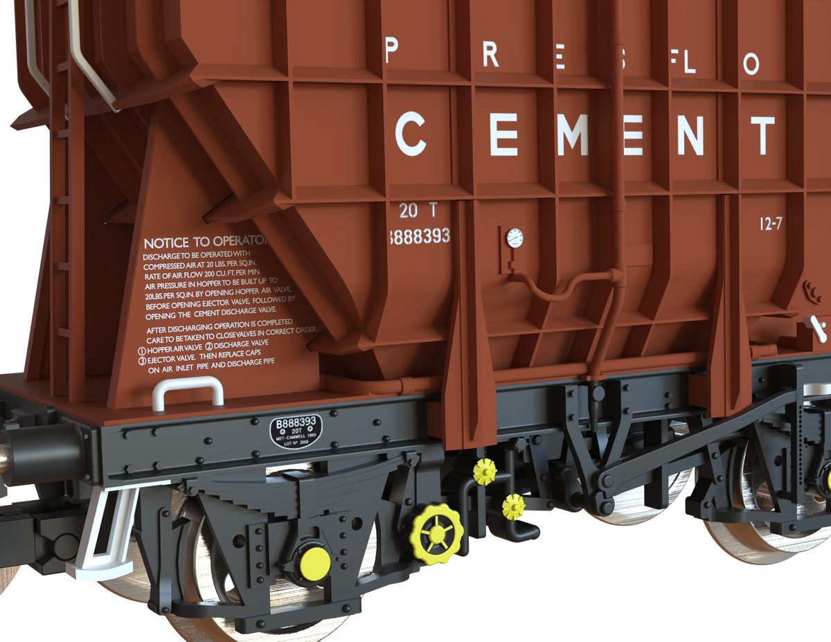 T3000 Presflo Cement Wagon BR pre-TOPS Bauxite Triple Pack - B888393, B888562 & B888573