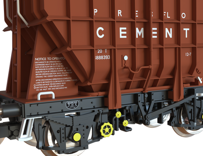 T3000 Presflo Cement Wagon BR pre-TOPS Bauxite Triple Pack - B888393, B888562 & B888573