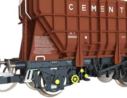 T3000 Presflo Cement Wagon BR pre-TOPS Bauxite Triple Pack - B888393, B888562 & B888573