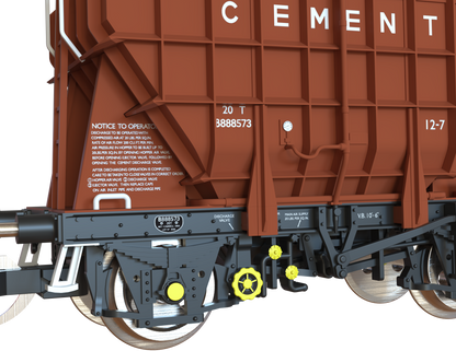 T3000 Presflo Cement Wagon BR pre-TOPS Bauxite Triple Pack - B888393, B888562 & B888573