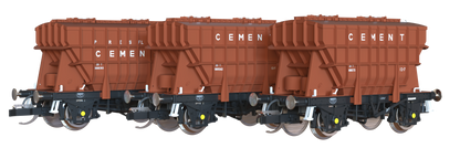 T3000 Presflo Cement Wagon BR pre-TOPS Bauxite Triple Pack - B888393, B888562 & B888573
