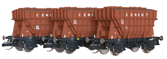 T3002 Presflo Cement Wagon BR TOPS Bauxite Triple Pack - B873080, B873083 & B873091