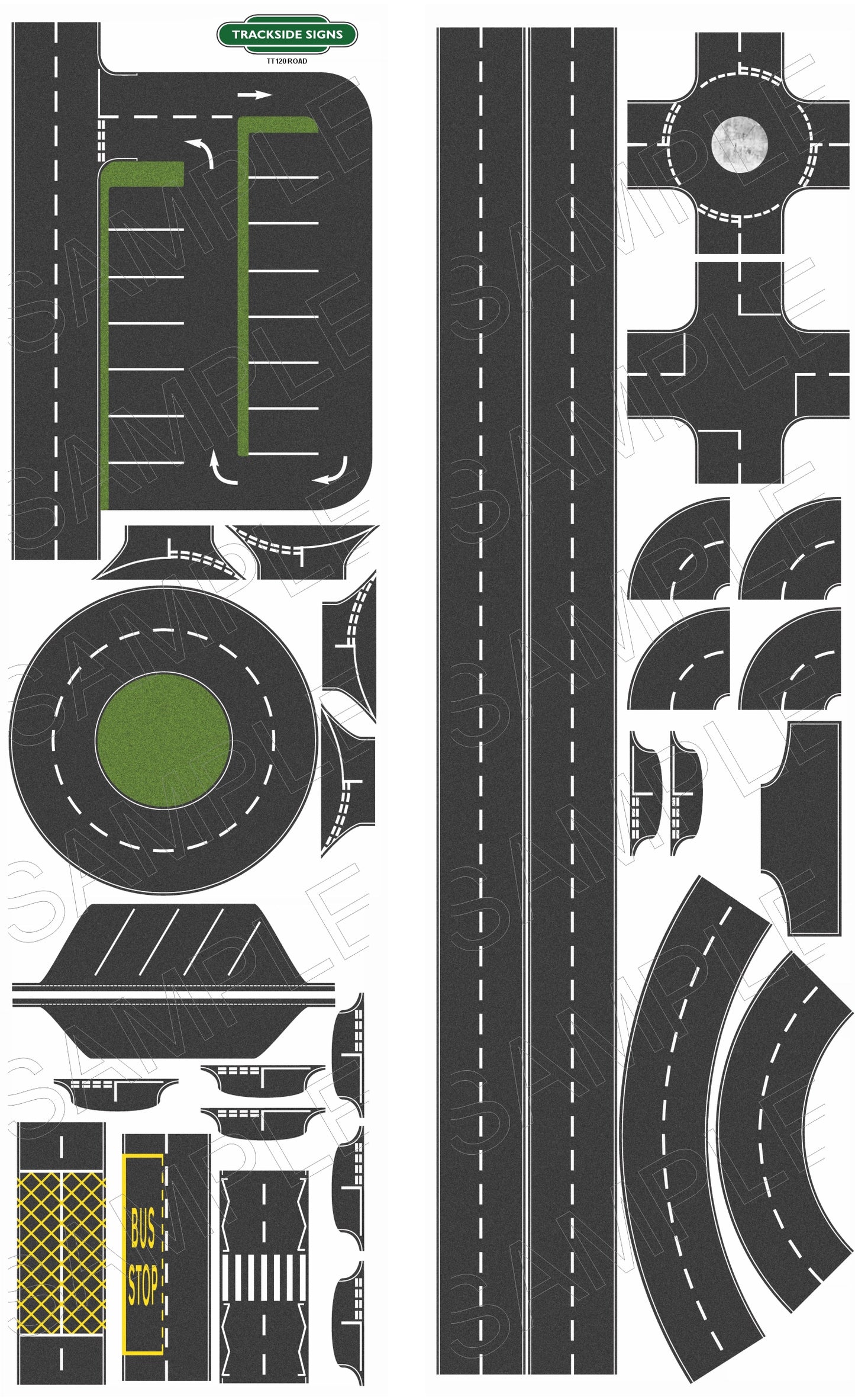 TSR0010 TT120 50mm wide – Road Layout Sheet