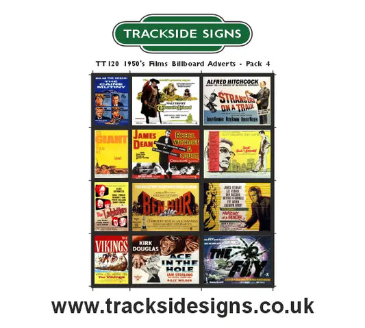 TSABS0229 TT120 1950’s Films Billboard Advertising Sheets Pack 4